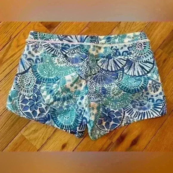 Lilly Pulitzer Adie Shorts Half Shell Turquoise/Blue 100% Cotton Women’s Size 6 - Picture 6 of 12